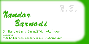 nandor barnodi business card